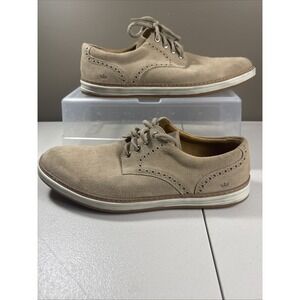 Peter Millar Plain Toe Derby Tan Suede Leather Oxford Shoes Mens Size 10 MS18F15